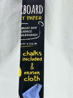 Black Chalkboard Paper Roll with Blue Eraser Cloth
